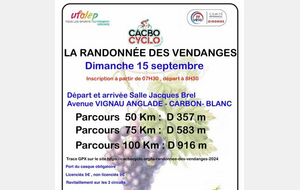 RANDONNEE DES VENDANGES CARBON BLANC